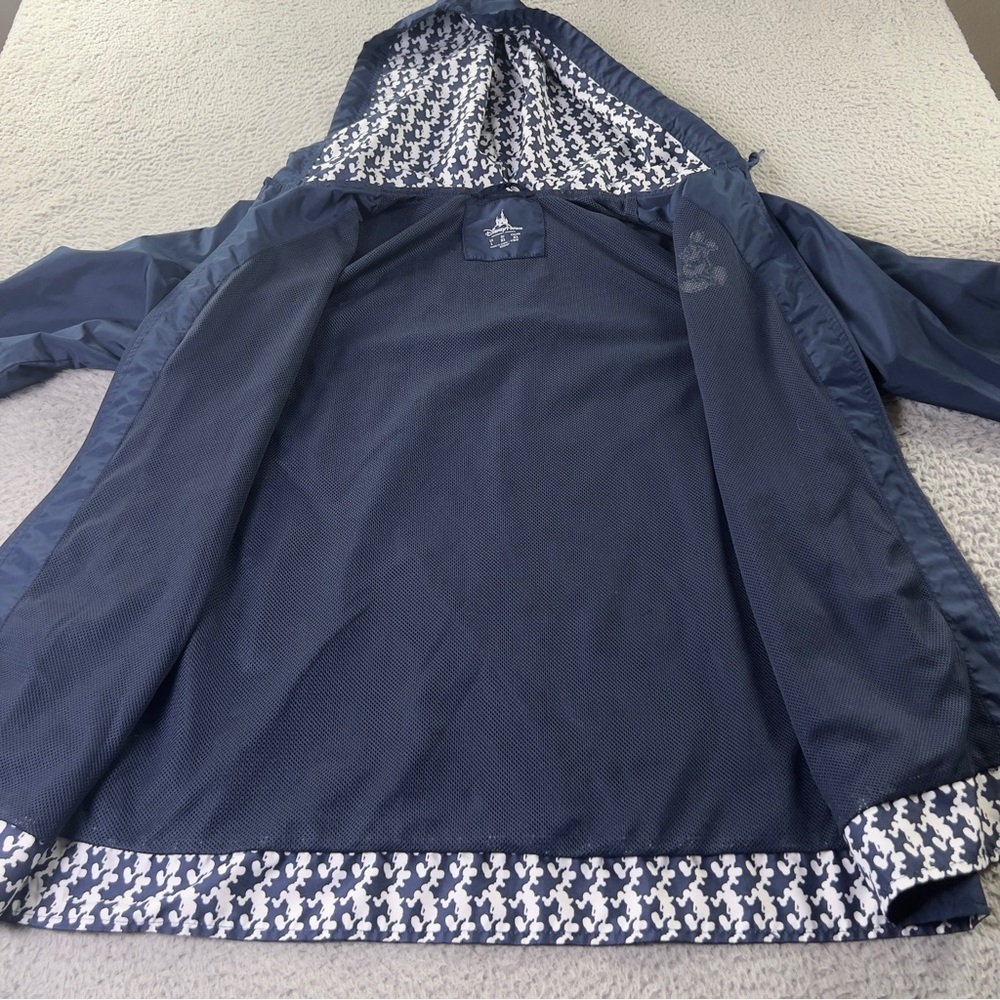 Walt Disney World Windbreaker Jacket Womens Large Blue Mickey Hooded Full Zip - Picture 7 of 11